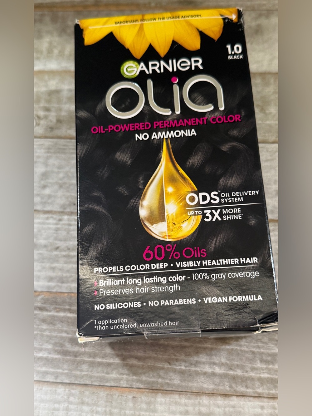 3X Garnier Olia 2.0 Soft Black Permanent Hair Color Brilliant Color -m